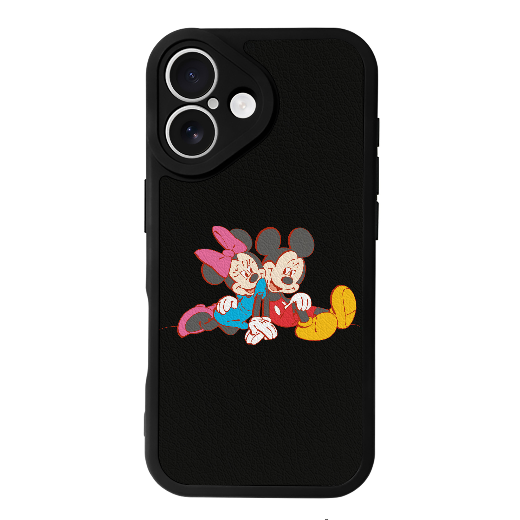 （画像用） ミッキーマウス Mickey Mouse 【iPhone 16シリーズ対応】シリコンスマホケース（レザー調） 材質：シリコン